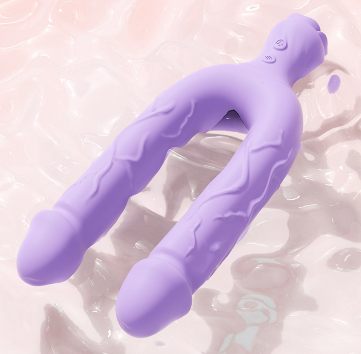 Three-Head Resonance Realistic Silicone Vibrator for Women