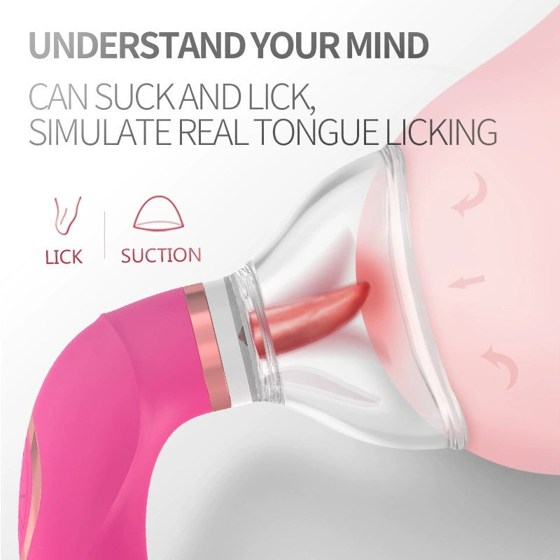 Female Silicone G-Spot Vibrator with Clitoral Suction Vacuum Stimulator Rechargeable
