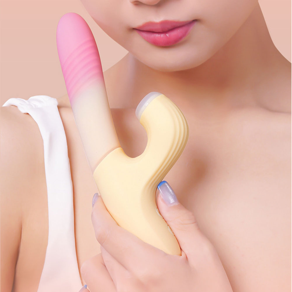 Multifunctional clitoral sucking telescopic vibrator