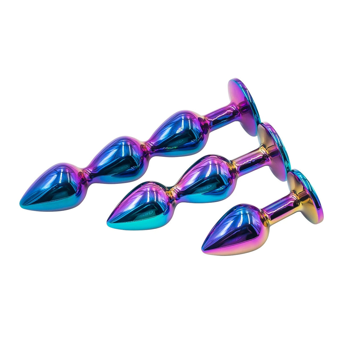 Rainbow Stainless Steel Anal Plug Set – 3 Size Training Kit (S/M/L)