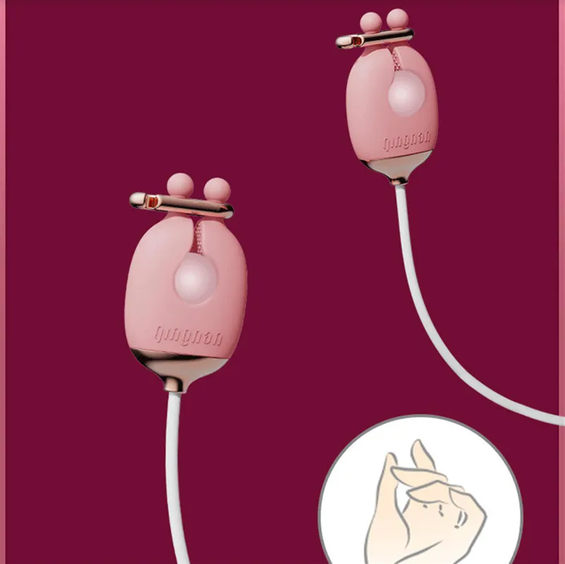 Couples Flirting Set Vibrating Nipple Clamps and Collar with BDSM Leash