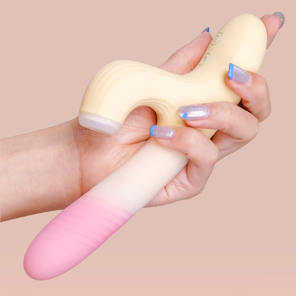 Multifunctional clitoral sucking telescopic vibrator