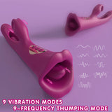 3 in 1 Rabbit Vibrator with Licking Tongue and Slapping Vibrator