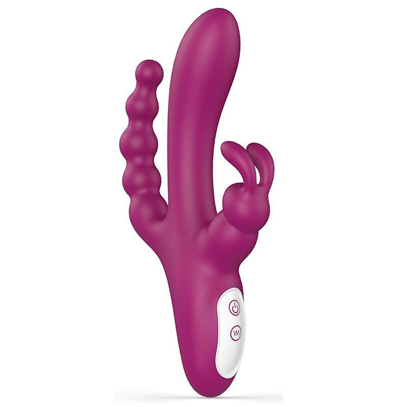 Dildo Rabbit Vibrator 3 in 1 Klitoris G-Punkt Zungenleckvibrator