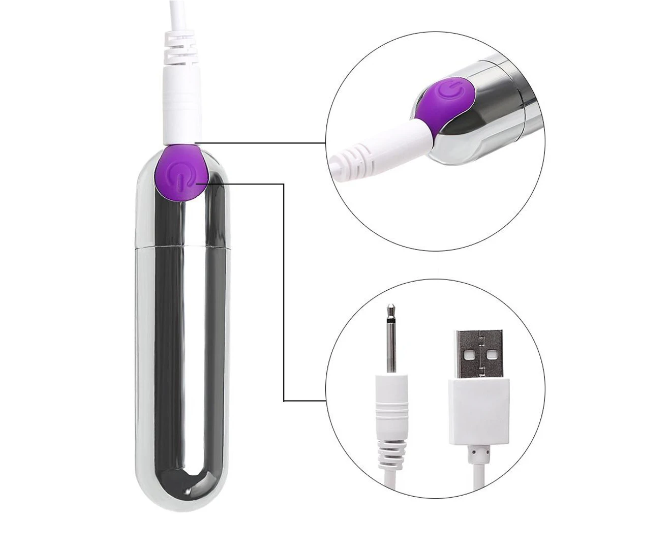 Bullet Vibrator USB Rechargeable 10 Frequency Vibration