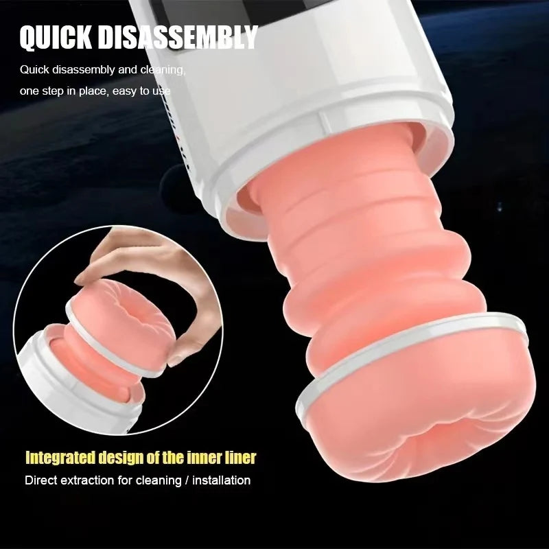 Automatic Thrust Masturbator with Heating and Deep Throat Suction