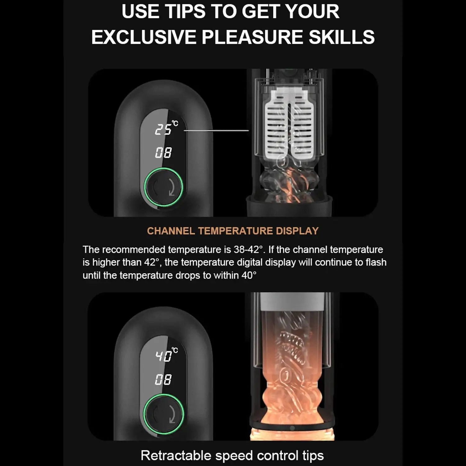 Smart Retractable Male Masturbator Application Interactive