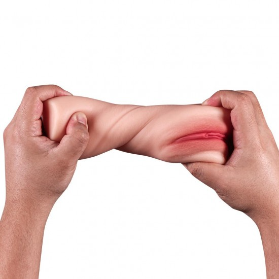 2 in 1 Masturbator Realistic Texture Vibrating Artificial Vagina