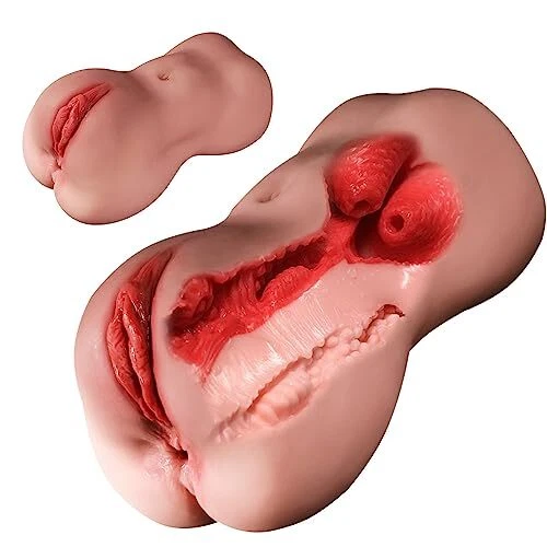 2 in 1 Masturbator Realistic Texture Vibrating Artificial Vagina