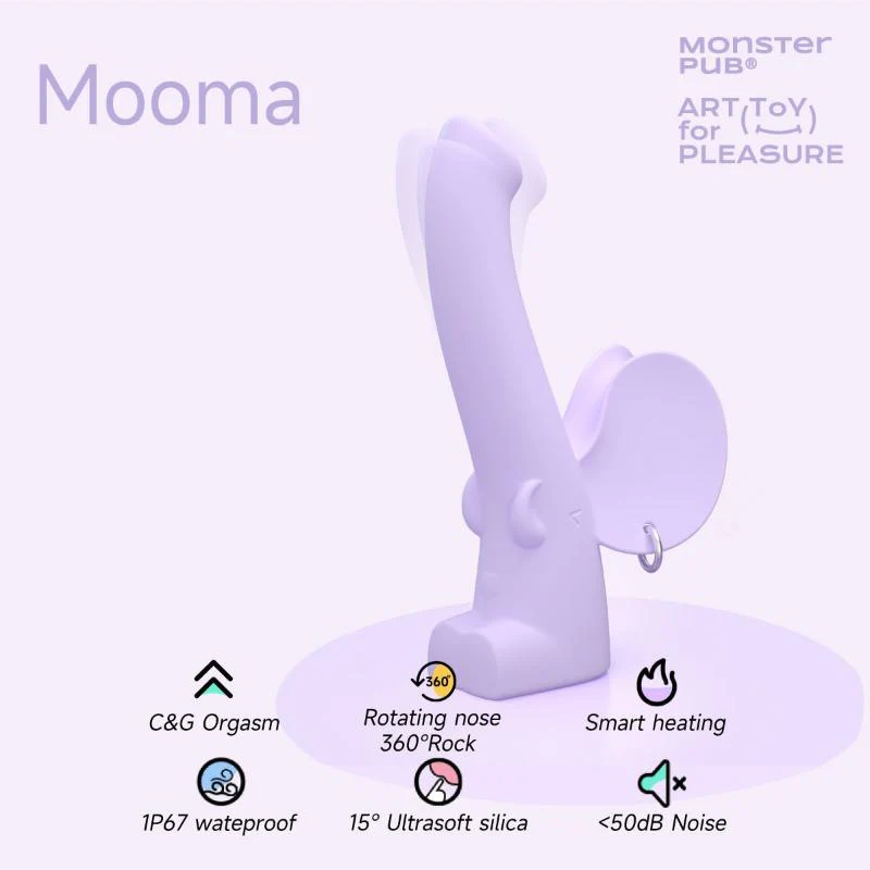 Cute Mammoth Rotating Heated G-Spot Massager - Purple