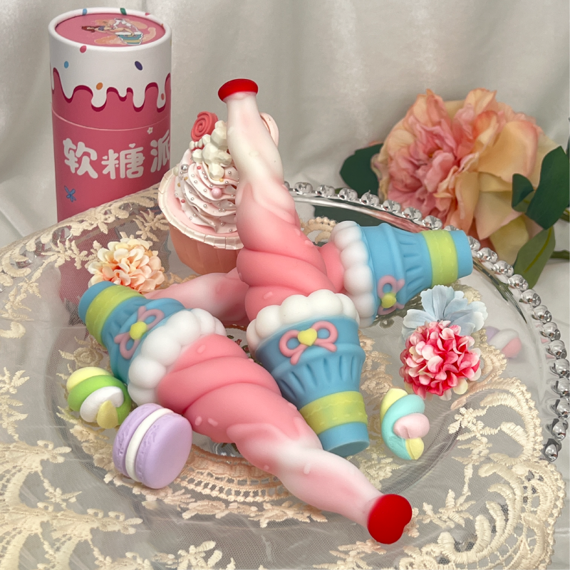 Sweet Spiral Ice Cream Dildo – Dual Density Silicone, Textured Insertable Toy