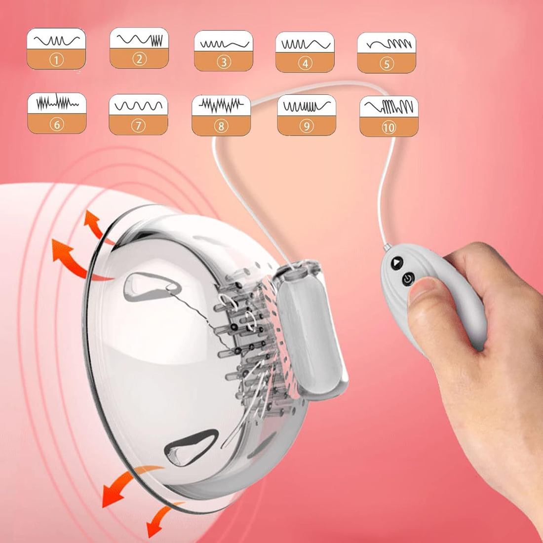 10-Mode Vibrating Nipple Sucker — Suction & Teasing Stimulator