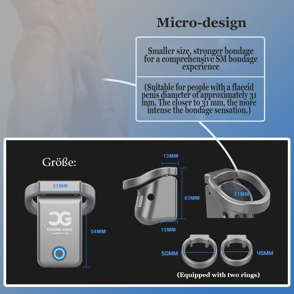Cagink Metal Remote-Control Vibrating Chastity Cage