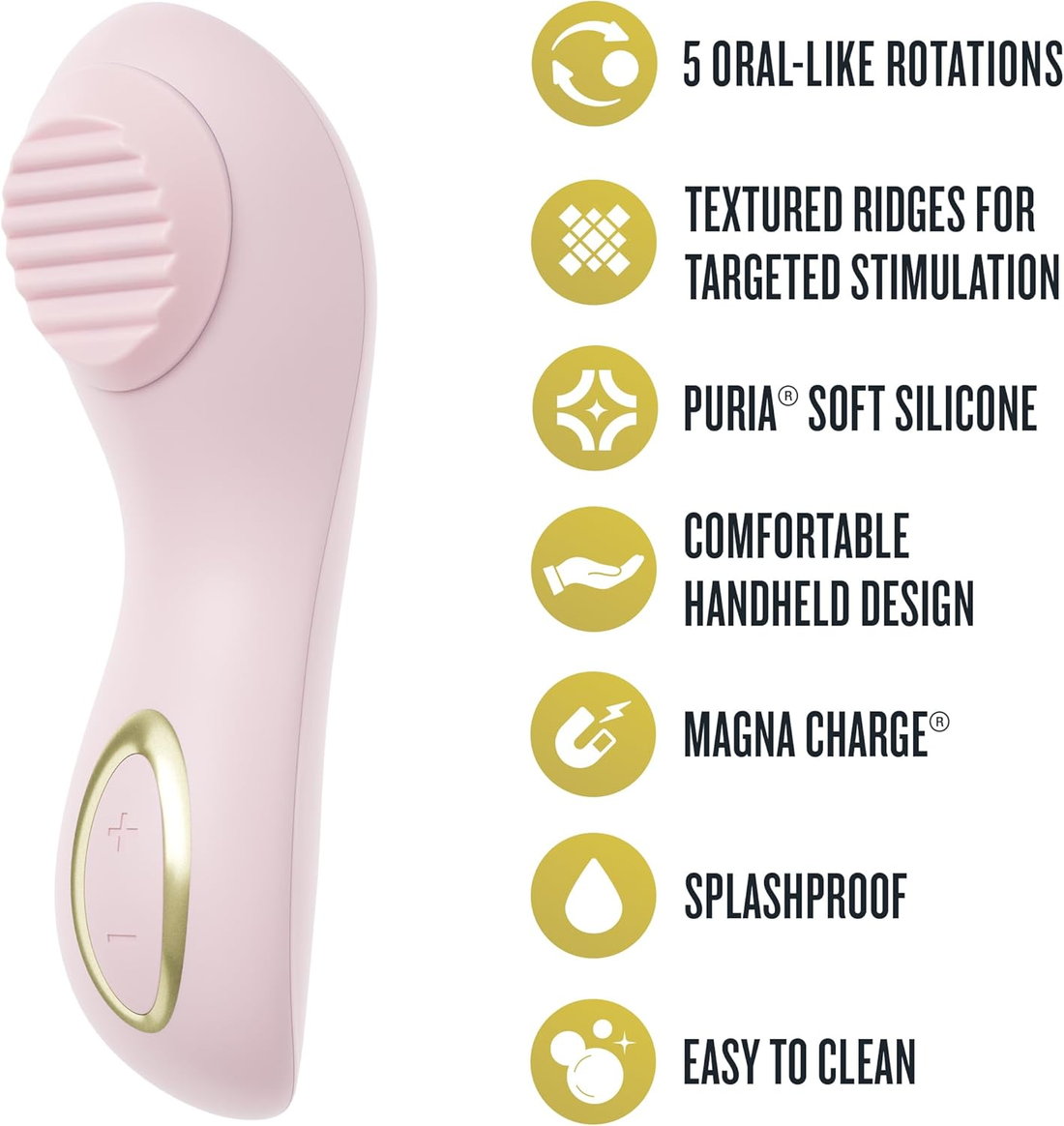 Blush Delice Rotating Pearl Vibrating Massager – Soft Silicone