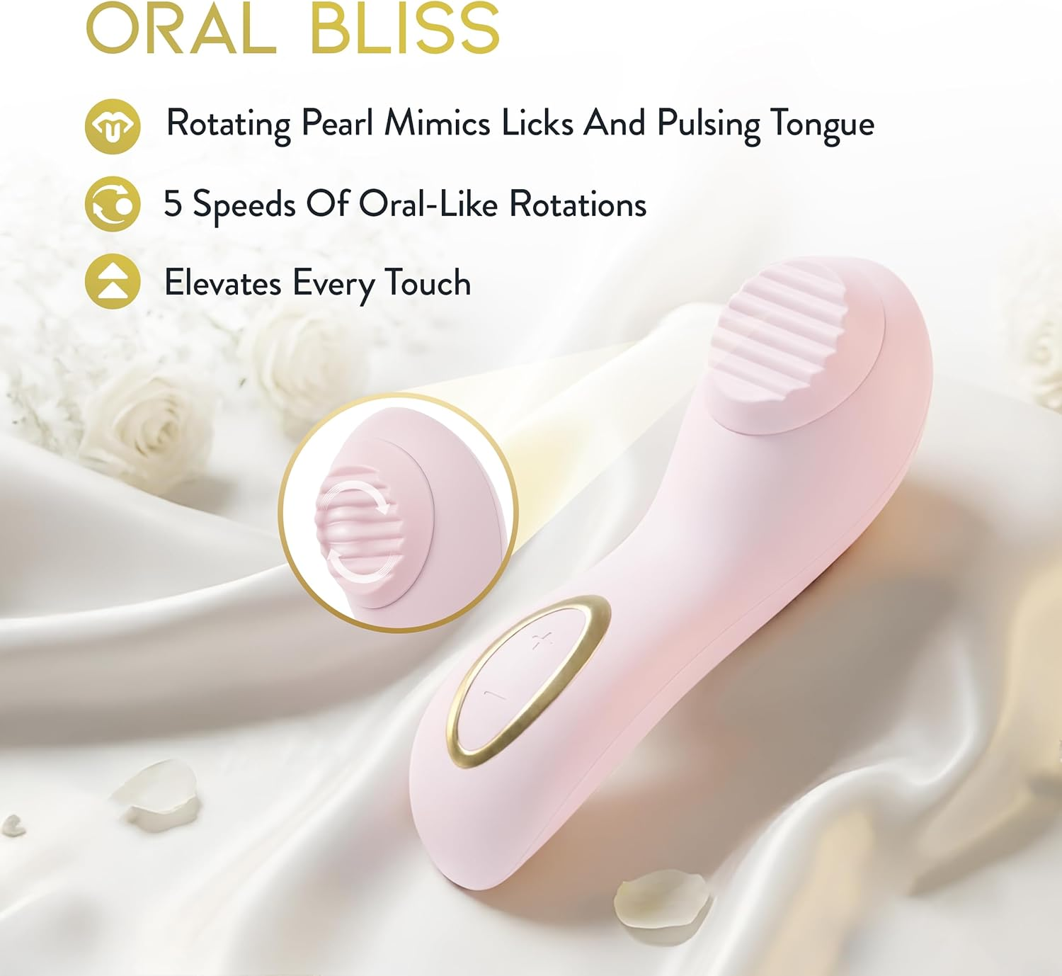 Blush Delice Rotating Pearl Vibrating Massager – Soft Silicone