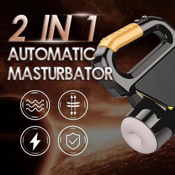 Double Handle Aircraft Cup Fully Automatic Retractable Rotating Male Masturbator