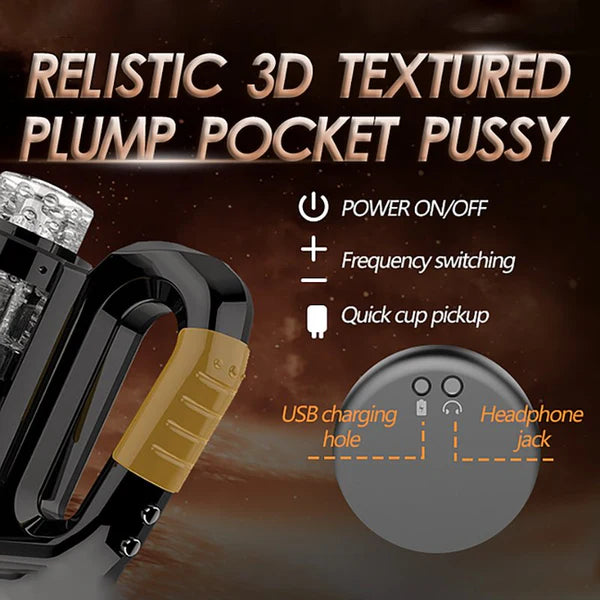 Double Handle Aircraft Cup Fully Automatic Retractable Rotating Male Masturbator