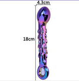 Long Glass Crystal Butt Plug with Pull Ring Anal Sex Toy