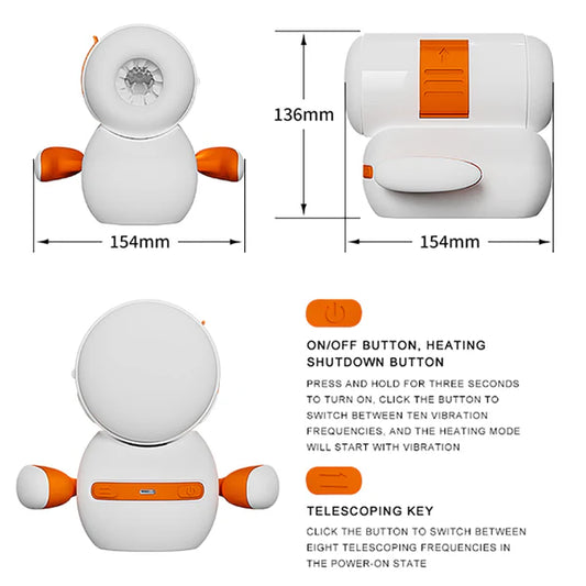 Men Fully Automatic Retractable Masturbator with Heating and 7-Frequency Retraction