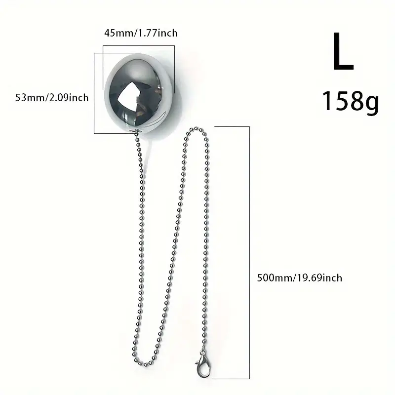 Outdoor Wearable Stainless Steel Anal Plug with Chain – Oval Design