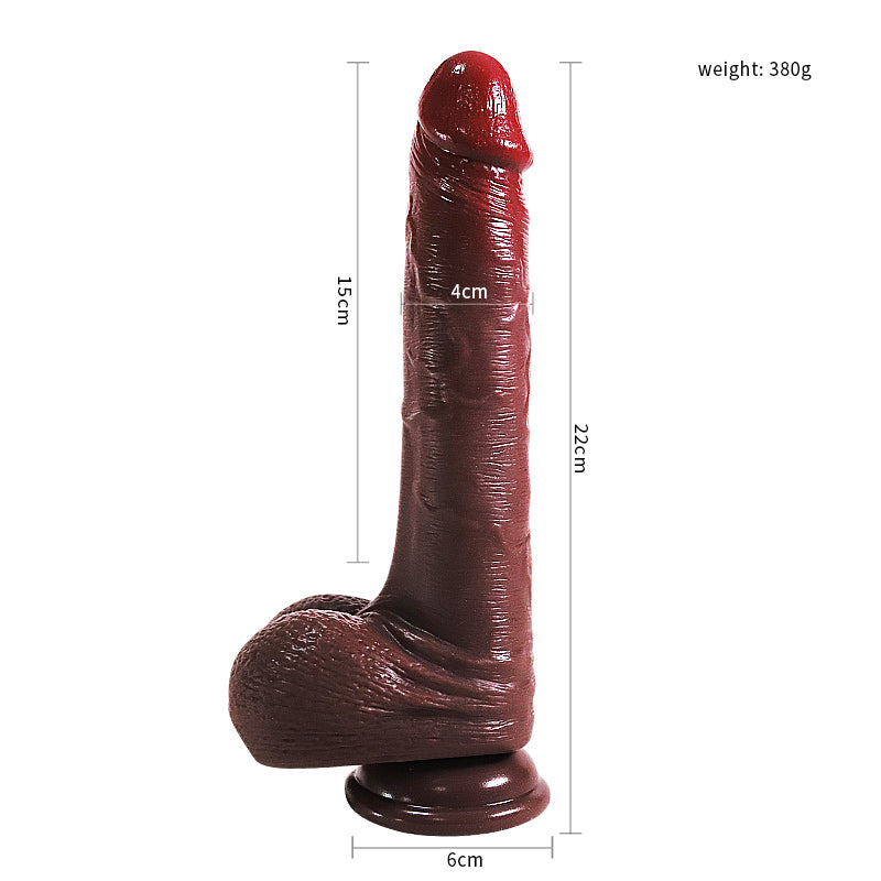 8.66" Liquid Silicone Leather Penis with Suction Cup