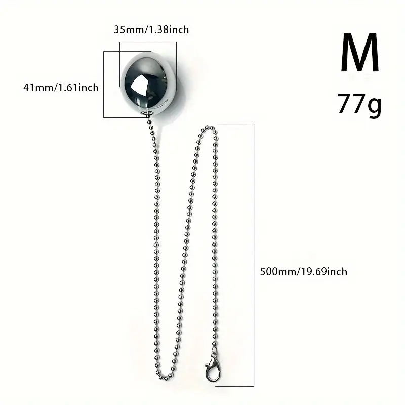 Outdoor Wearable Stainless Steel Anal Plug with Chain – Oval Design
