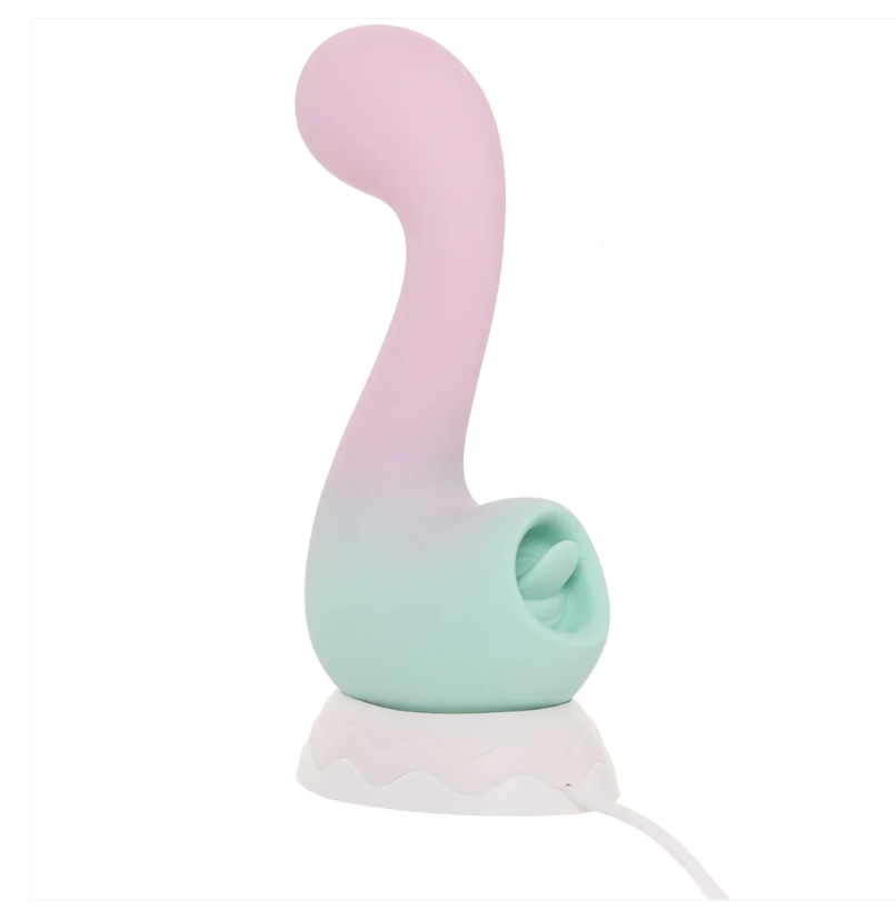 Female Tongue-In-Tongue Vibrator Rechargeable Silicone Dual-Head Vibrator