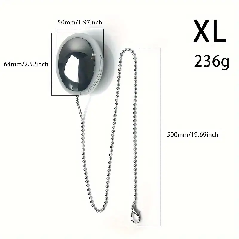 Outdoor Wearable Stainless Steel Anal Plug with Chain – Oval Design