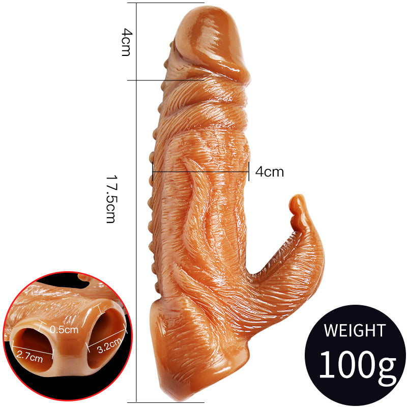 Reusable Penis Extender Male Vibrating Penis Sleeve