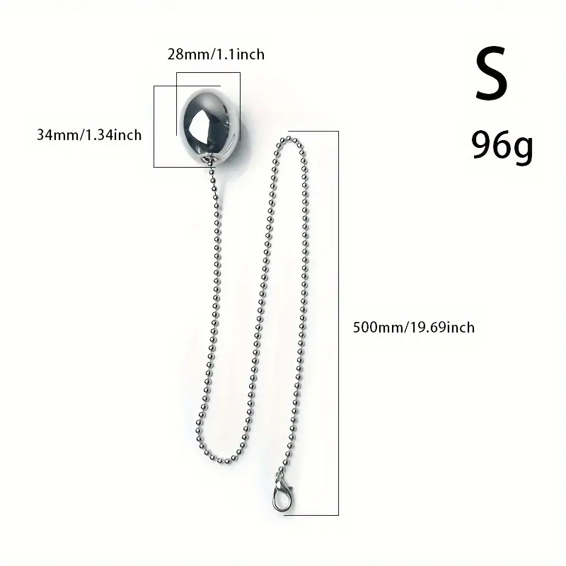 Outdoor Wearable Stainless Steel Anal Plug with Chain – Oval Design
