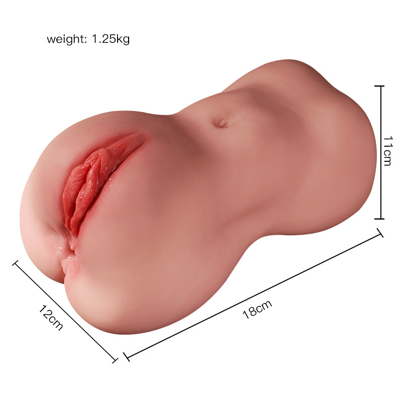 2 in 1 Masturbator Realistic Texture Vibrating Artificial Vagina