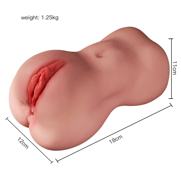 2 in 1 Masturbator Realistic Texture Vibrating Artificial Vagina