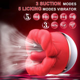 Big Mouth Tongue Licking Swinging Suction Vibration Oral Sex Toy