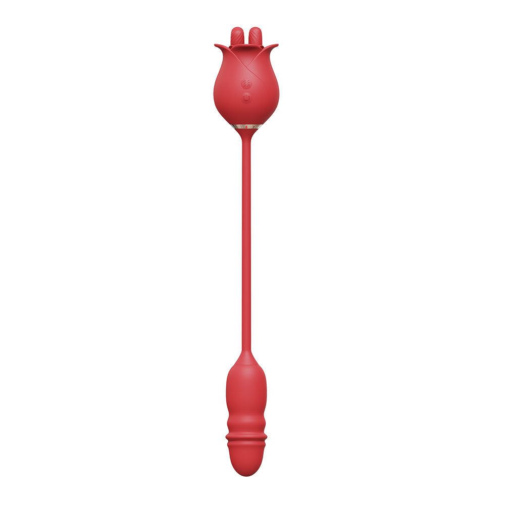 Misyo 3 in1 Dual Tongue Licking Stimulation Insertable Rose Toy