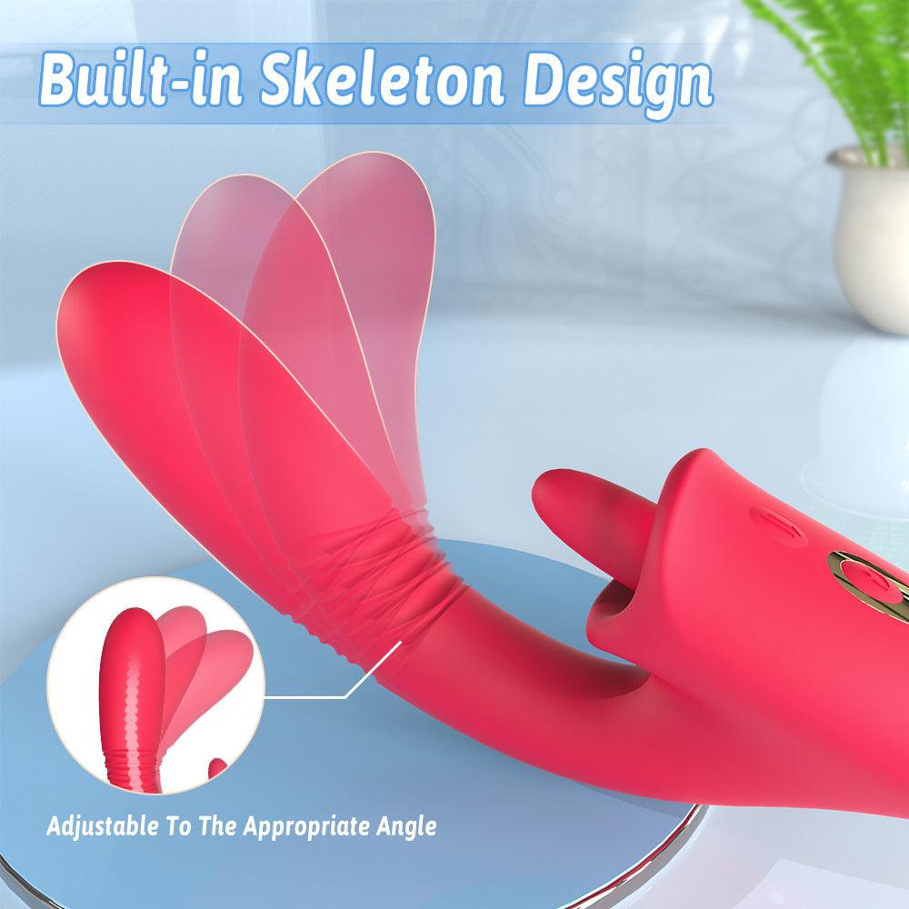 Teleskopvibrator mit Zunge - G-Punkt- und Klitorisvibrator