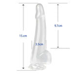 Jelly Soft Silicone Penis Realistic Dildo With Suction Cup And Scrotum