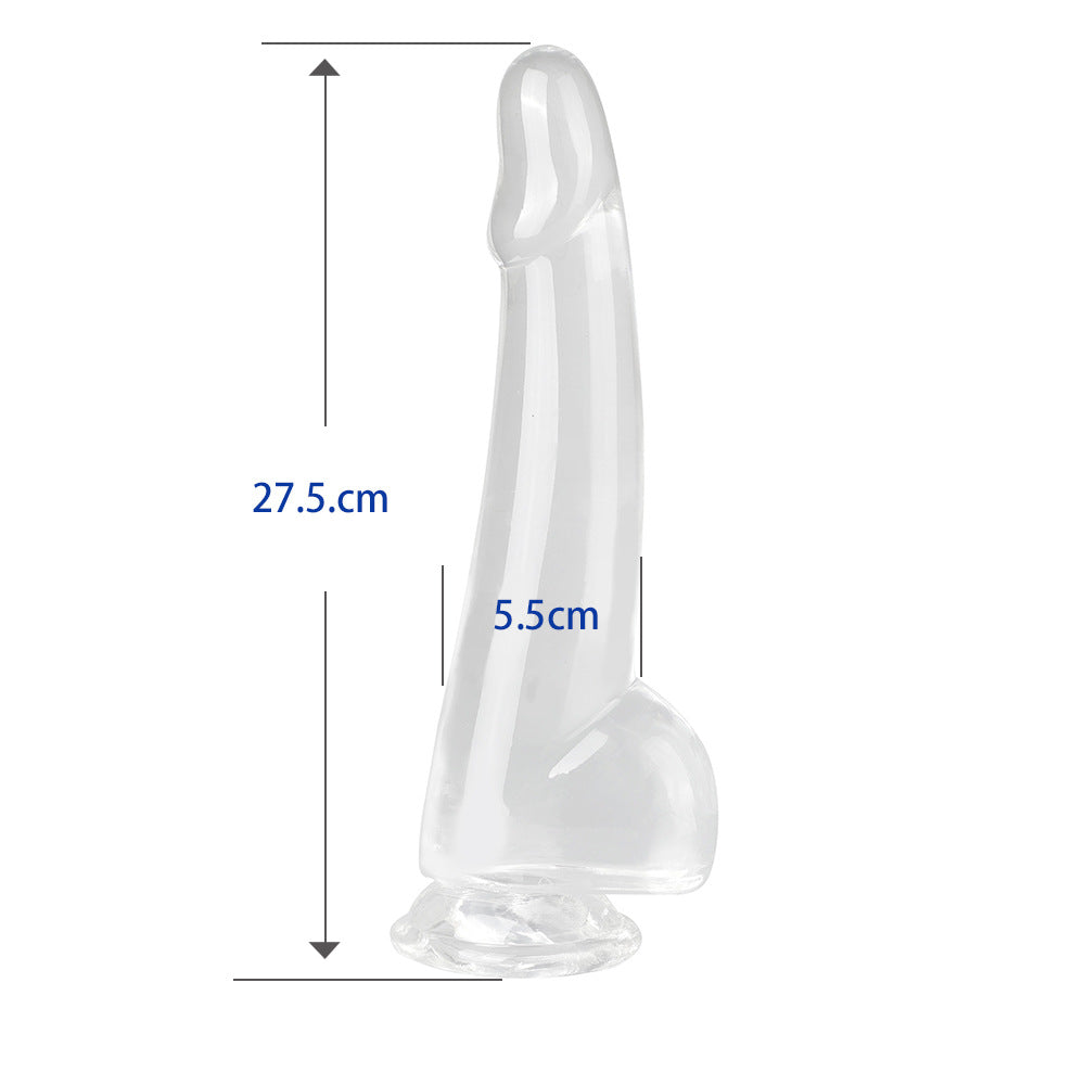 Jelly Soft Silicone Penis Realistic Dildo With Suction Cup And Scrotum