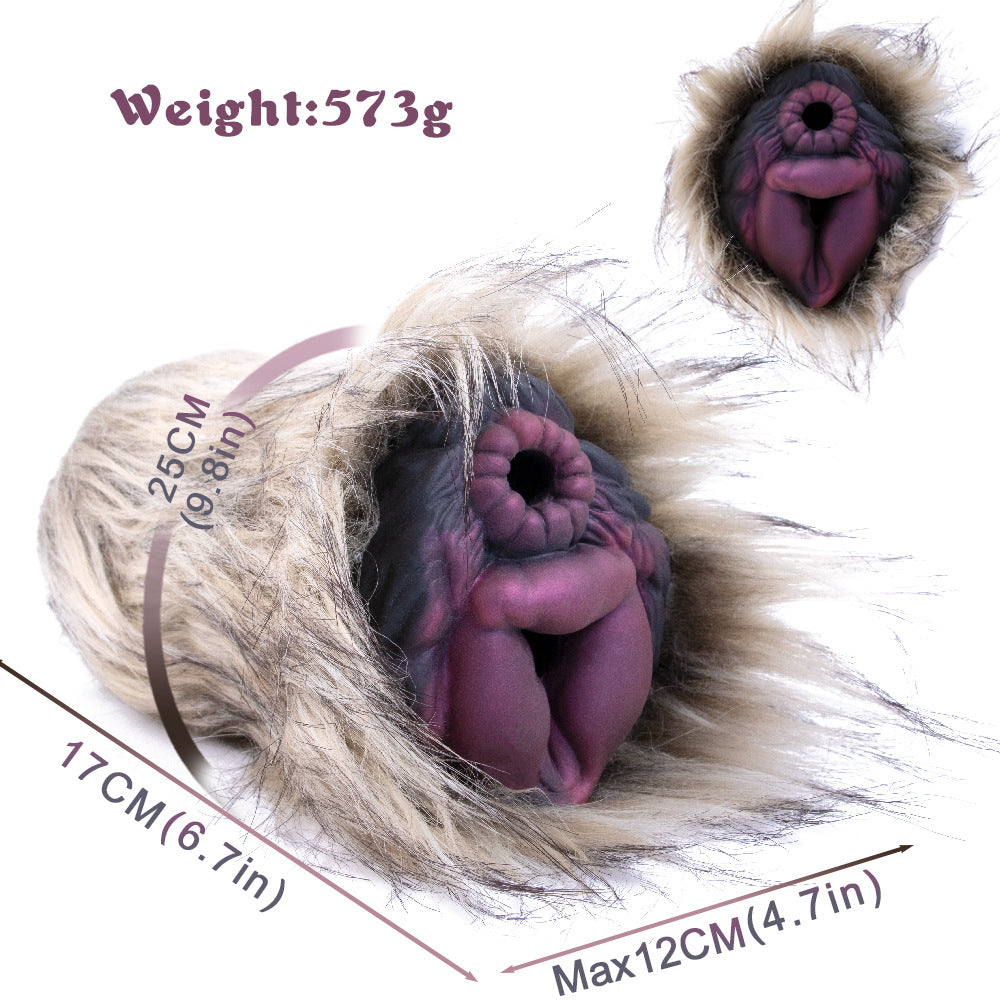 Simulation Fur Animal Vagina Anus Dual Channel Male Fantasy Masturbator