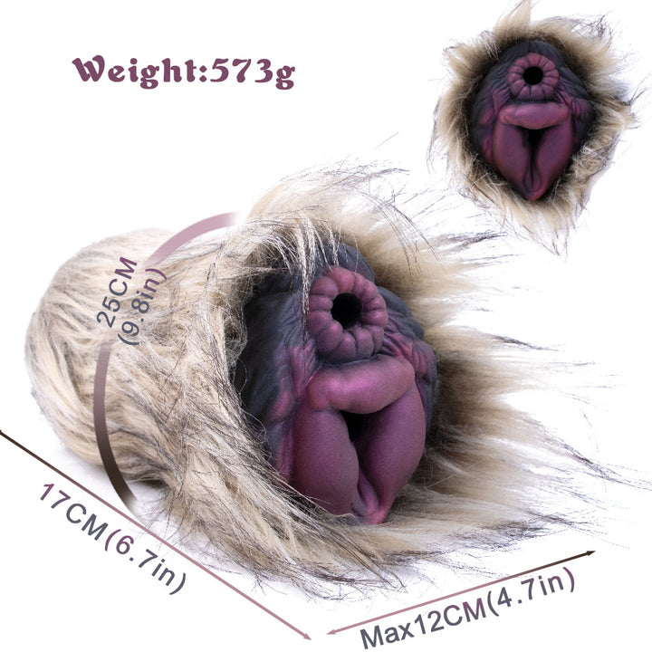 Simulation Fur Animal Vagina Anus Dual Channel Male Fantasy Masturbator