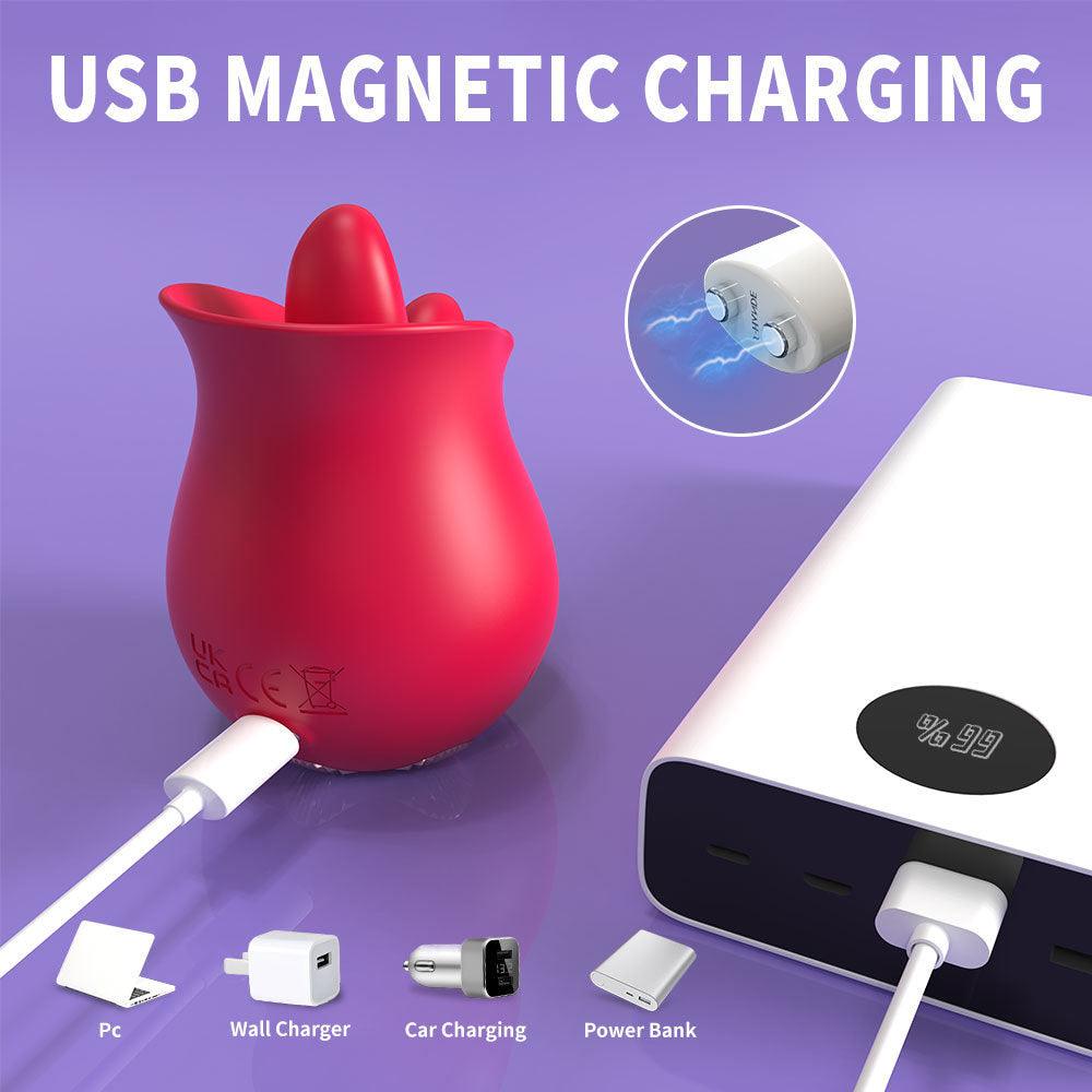 Roman Rose Vibrator 9-Frequenz Zungenleck-Doppelvibrator