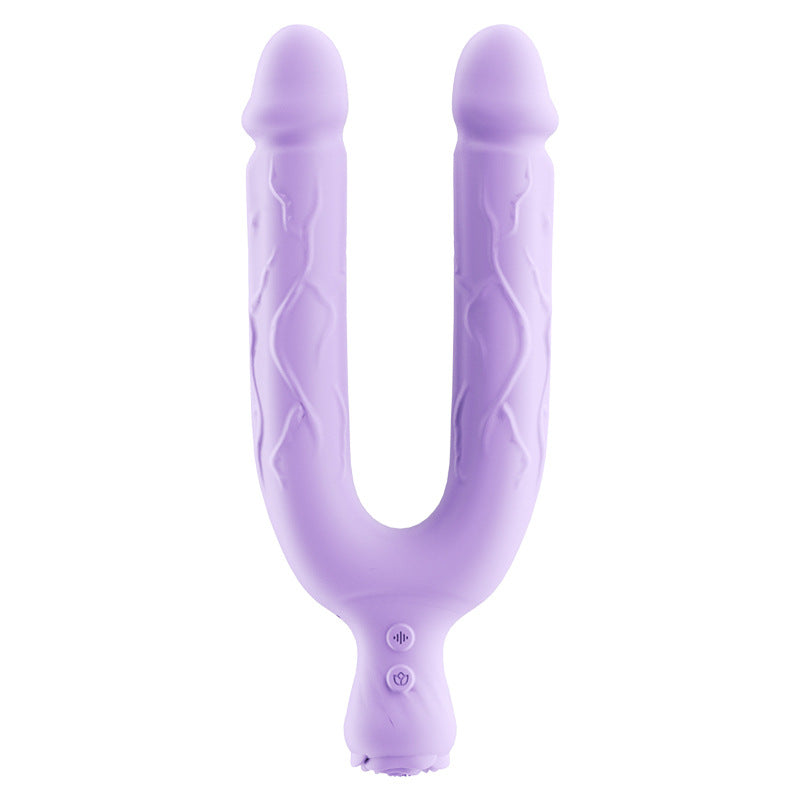 Three-Head Resonance Realistic Silicone Vibrator for Women