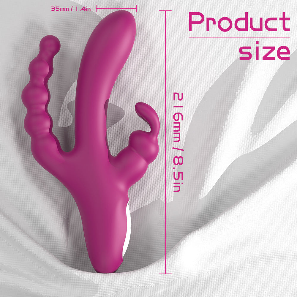 Dildo Rabbit Vibrator 3 in 1 Clitoral G Spot Tongue Licking Vibrator