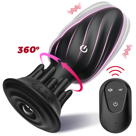 10-Frequency Remote Control Spiral Rotating Anal Plug