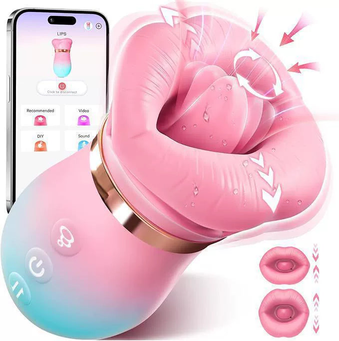 Red Lips Mouth APP Female Tongue Licking Sucking Milk Licking Vibrator