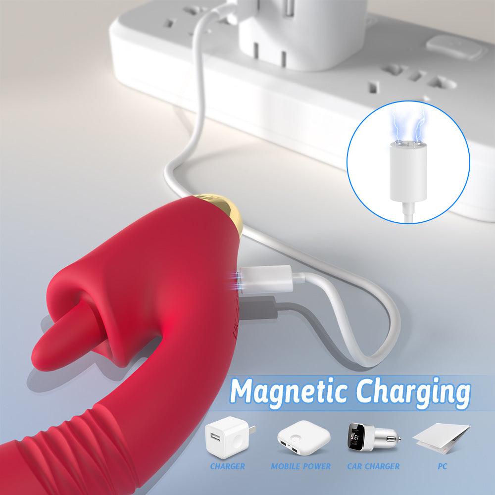 Teleskopvibrator mit Zunge - G-Punkt- und Klitorisvibrator