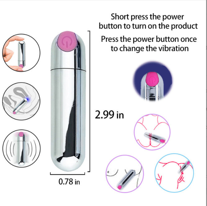 Bullet Vibrator USB Rechargeable 10 Frequency Vibration