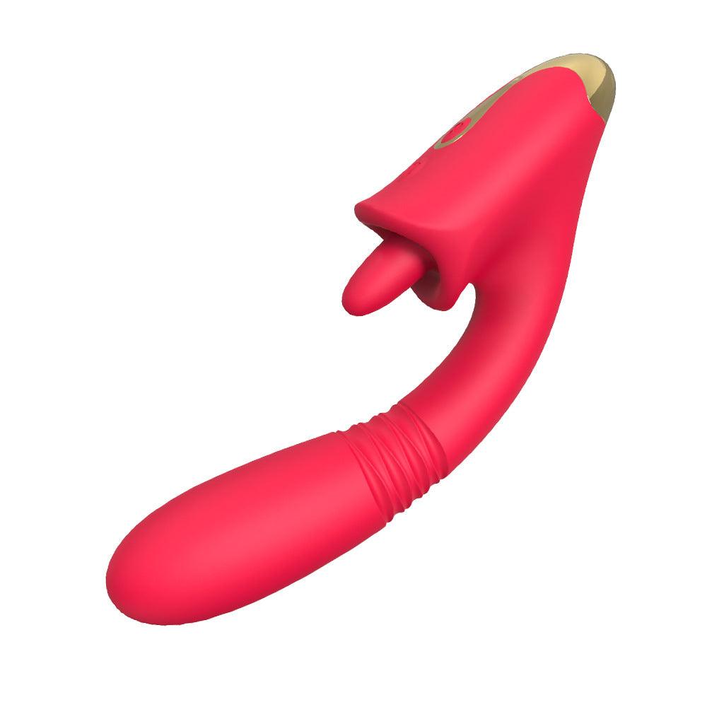 Teleskopvibrator mit Zunge - G-Punkt- und Klitorisvibrator