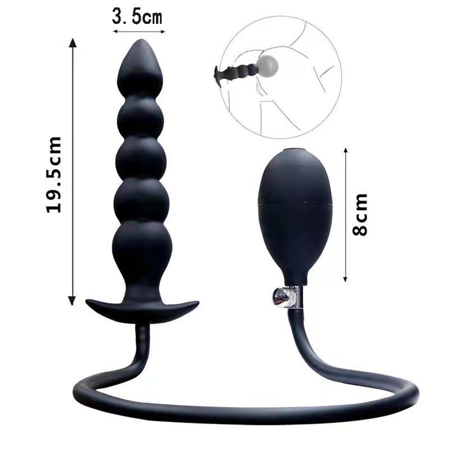 Silicone Inflatable Anal Plug Beads