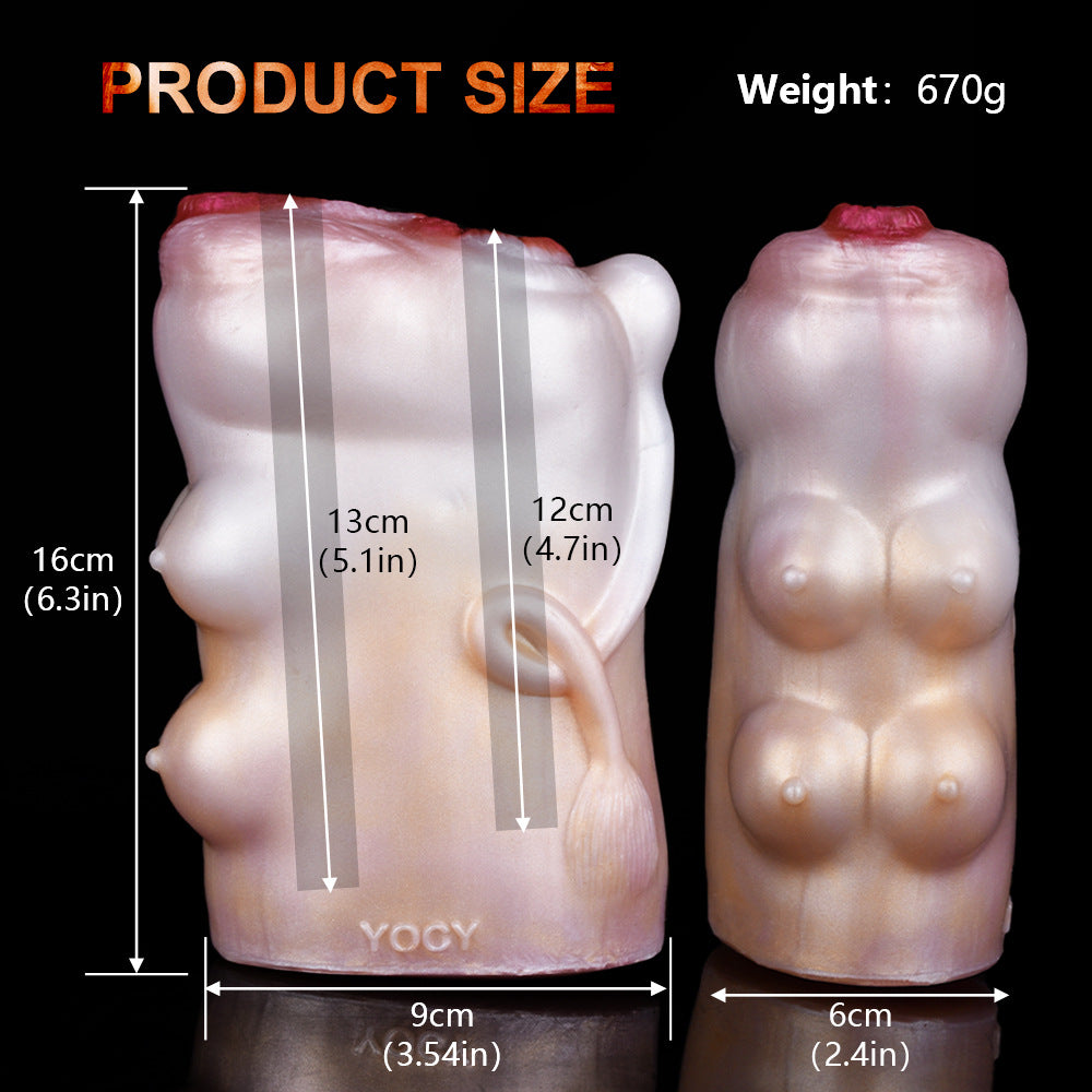 Soft Gel Animal Cow Mold Double-pass Penis Exercise Male Masturbator