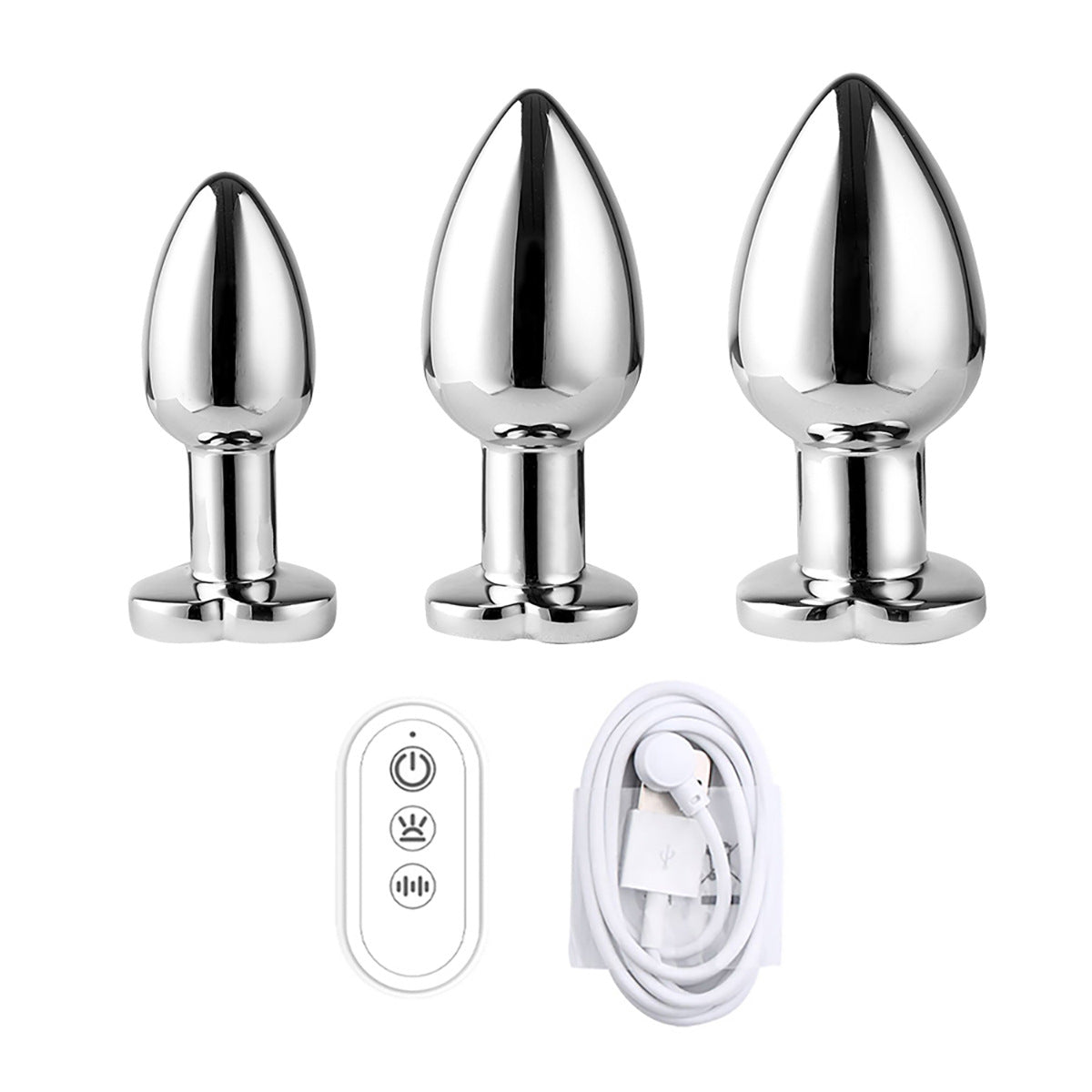 LED Heart Shape Vibrating Anal Plug